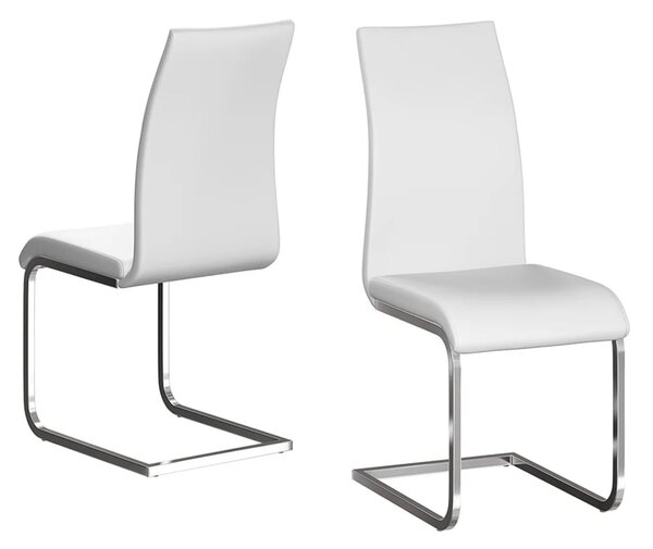 Paoli White Faux Leather Dining Chairs In Pair