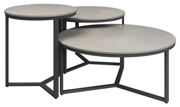 Rome Ceramic Nesting Coffee Tables In Grey