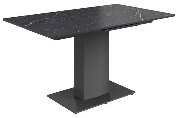 Pevely Sintered Stone Ceramic Extending Dining Table In Matte Black