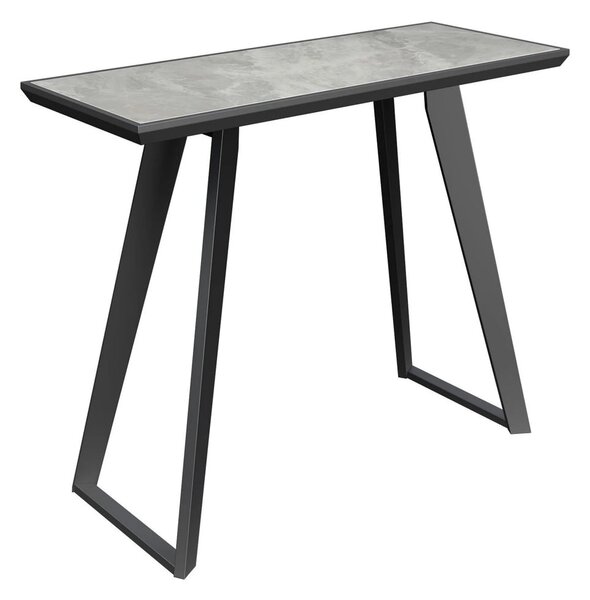 Sonora Sintered Stone Ceramic Console Table In Gloss Grey