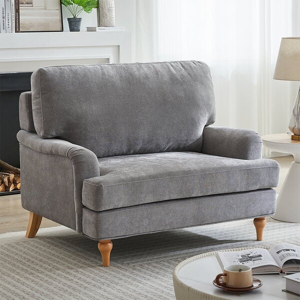 Hampshire Loveseat Sofa in Grey Fabric