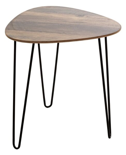 Bohemia Small Wooden End Table With Metal Legs In Dark Oak