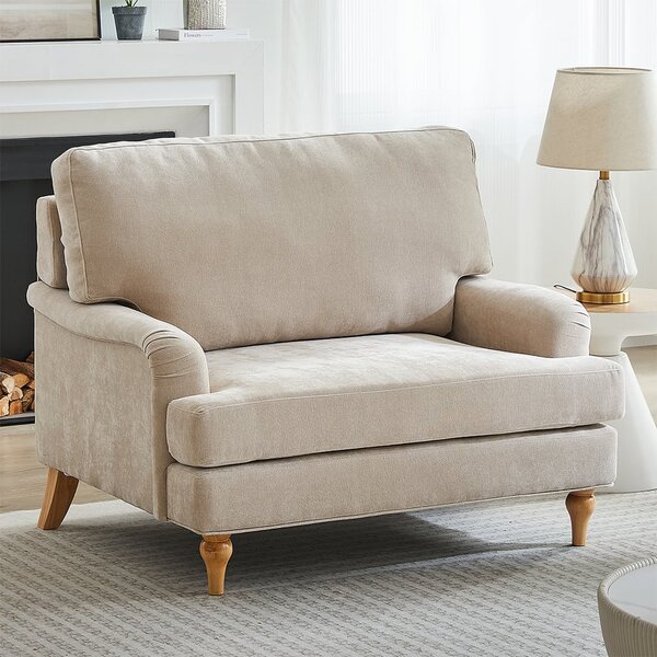 Hampshire Loveseat Sofa in Stone Fabric