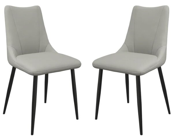 Zaria Taupe Faux Leather Dining Chairs In Pair