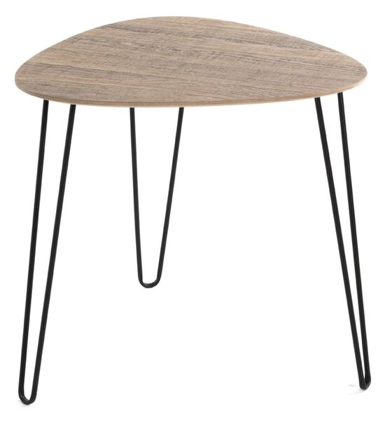 Bohemia Small Wooden End Table With Metal Legs In Oak
