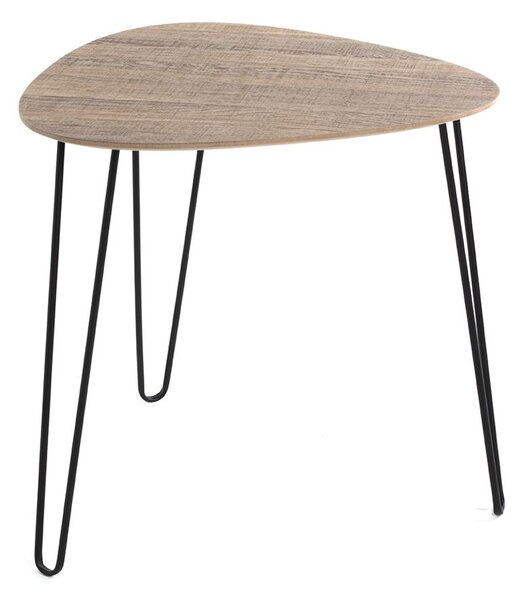Bohemia Large Wooden End Table With Metal Legs In Oak