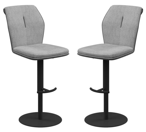 Simsbury Grey Fabric Bar Chairs In Pair
