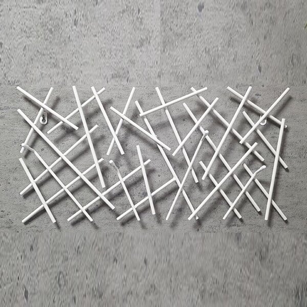 Corsicana Medium Metal Wall Hung Coat Rack In White