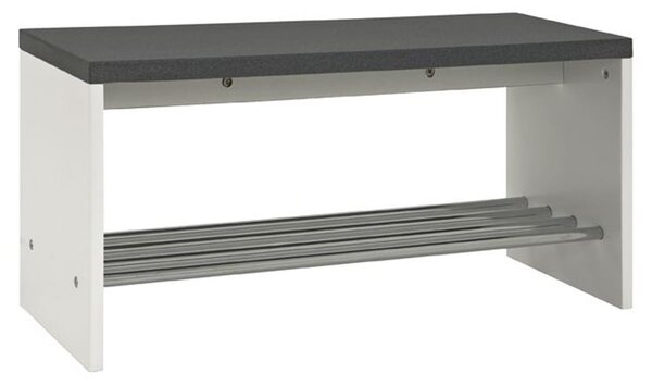 Leandro Wooden Shoe Rack Bench With Undershelf In Granite