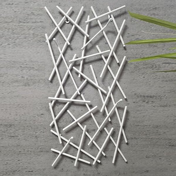 Corsicana Small Metal Wall Hung Coat Rack In White