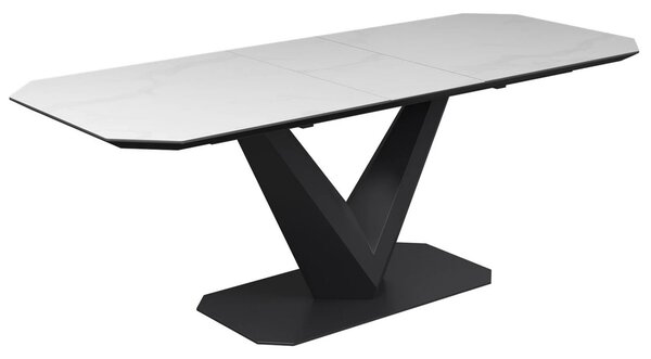 Viroqua Ceramic Extending Dining Table In Matt White