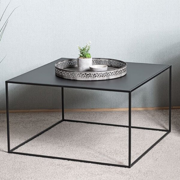 Manitowoc Metal Square End Table In Black
