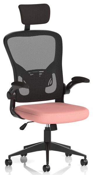 Accord Fabric Office Chair With Folding Arms In Shrimp