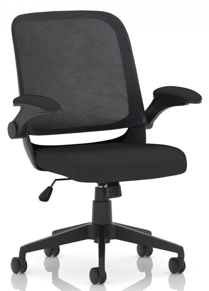Crowley Fabric Office Chair With Folding Arms In Black