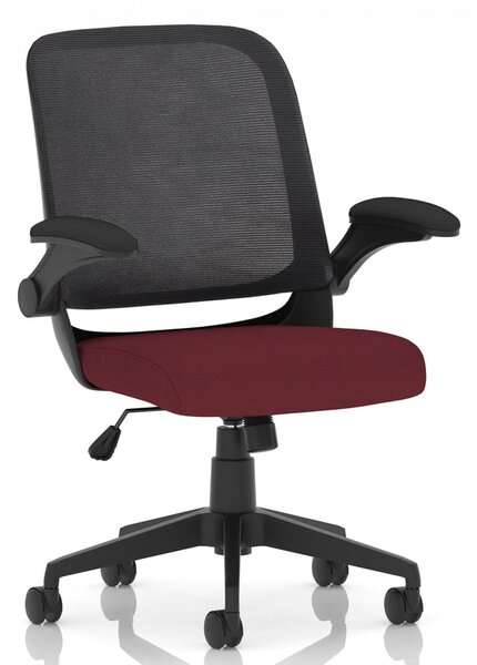 Crowley Fabric Office Chair With Folding Arms In Ginseng Chilli