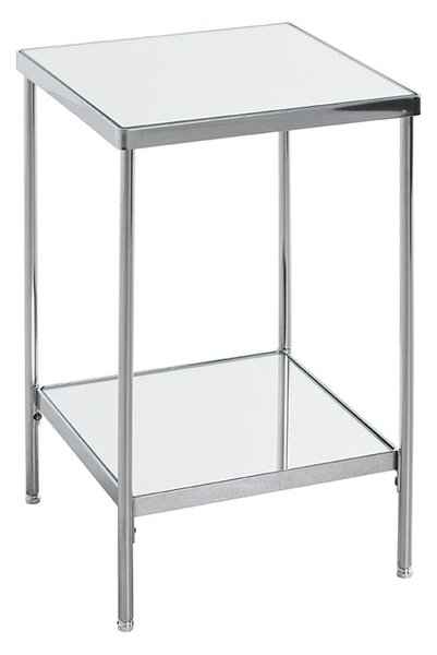 Pulaski Small Mirrored Square End Table With Chrome Frame
