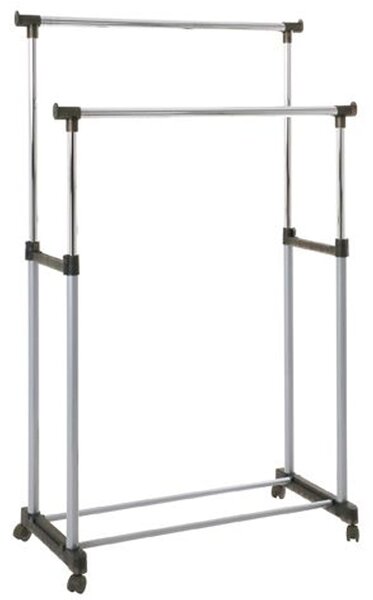 Parowan Metal Coat Stand In Chrome And Grey
