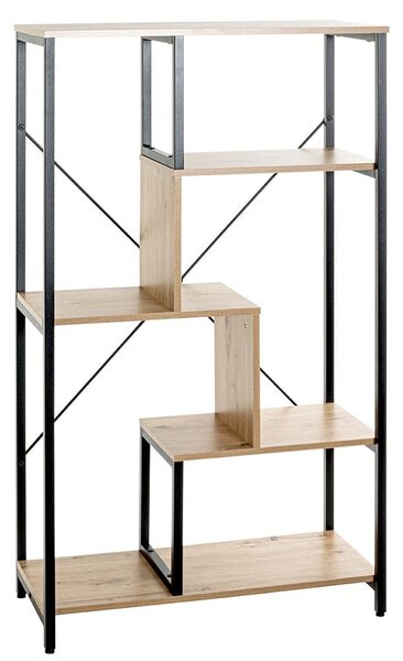 Pontiac Wooden Bookcase With 4 Shelves In Oak And Black