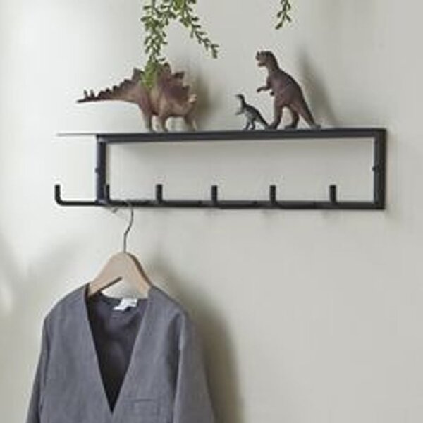 Sandy Steel Coat Rack With 6 Hooks In Black