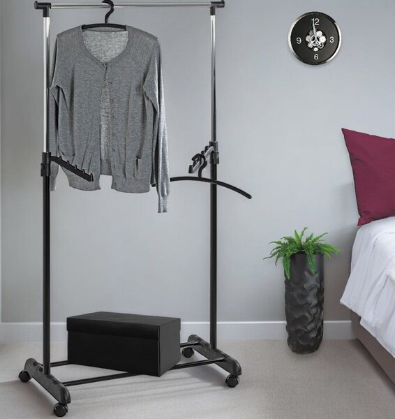 Toledo Tubular Steel Coat Stand In Chrome And Black