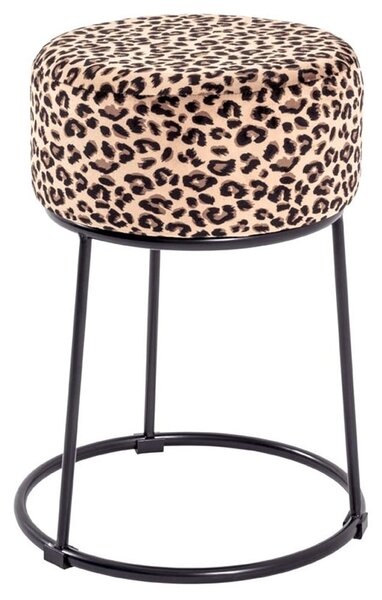 Loleta Textile Fabric Stool In Black Motif