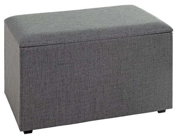 Zapopan Large Textile Fabric Storage Ottoman In Anthracite