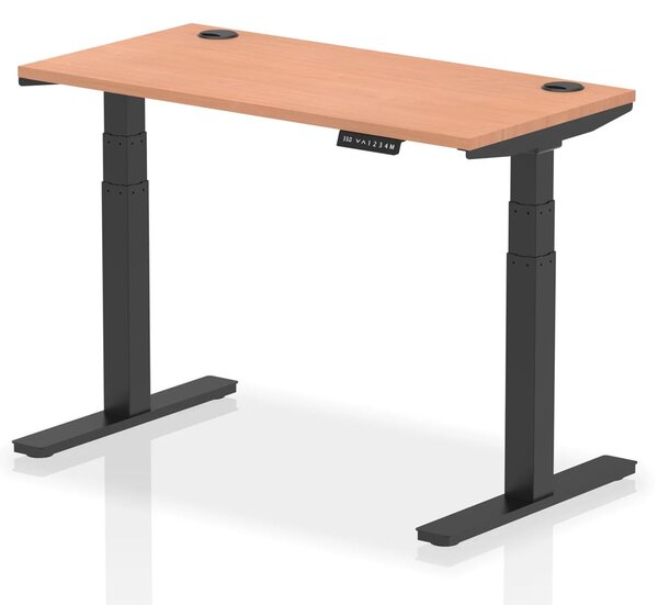 Troy 120cm Wooden Adjustable Laptop Desk With Black Legs In Beech
