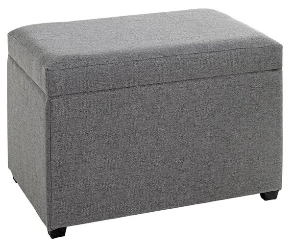 Zapopan Small Textile Fabric Storage Ottoman In Anthracite