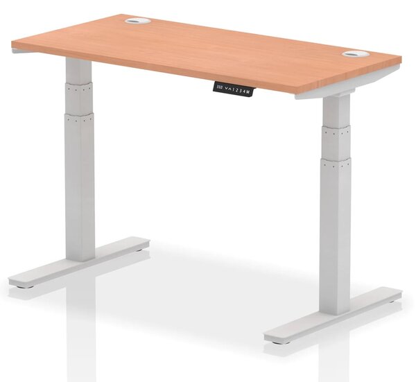 Troy 120cm Wooden Adjustable Laptop Desk With Silver Legs In Beech
