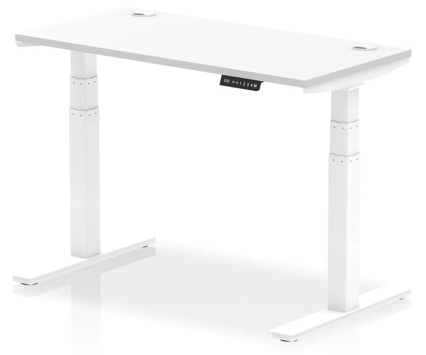 Troy 120cm Wooden Adjustable Laptop Desk With Metal Legs In White