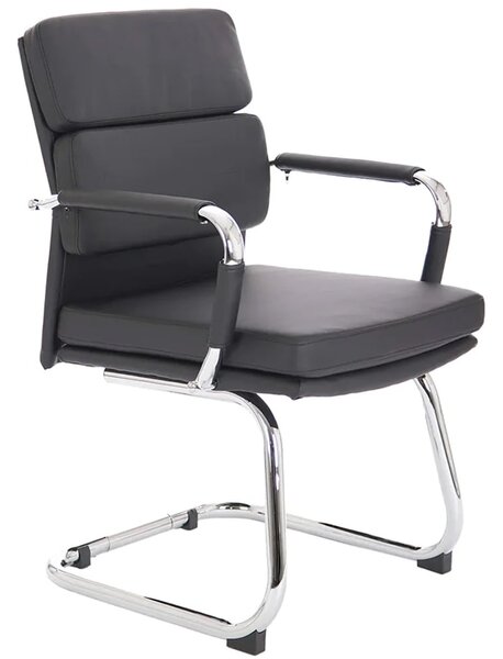 Abingdon Leather Office Chair With Chrome Legs In Black
