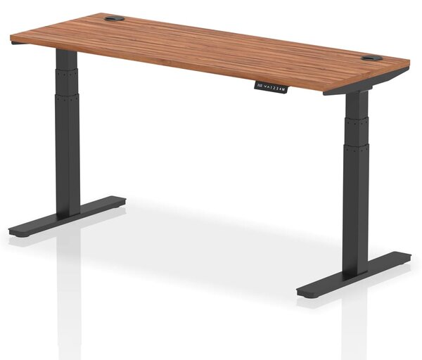 Troy 160cm Wooden Adjustable Laptop Desk With Black Legs In Walnut