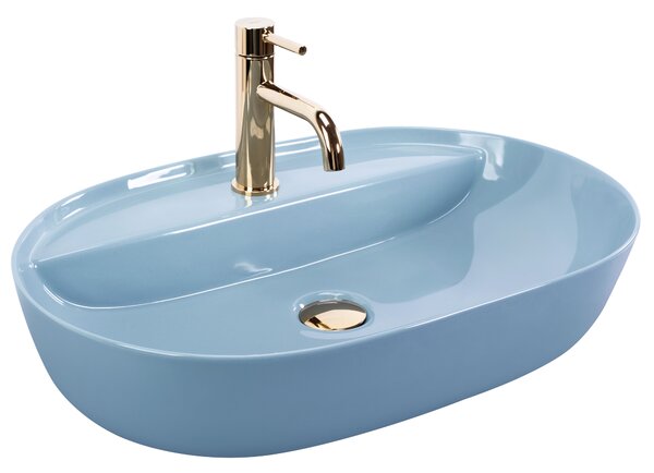 Countertop Basin REA Aura 61 L.Blue Shiny