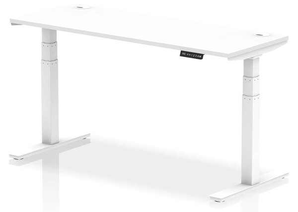 Troy 160cm Wooden Adjustable Laptop Desk With Metal Legs In White