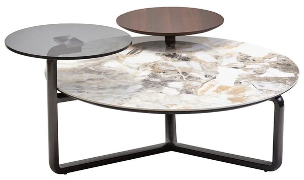 Ithaca Ceramic Top Coffee Table In Grey And White
