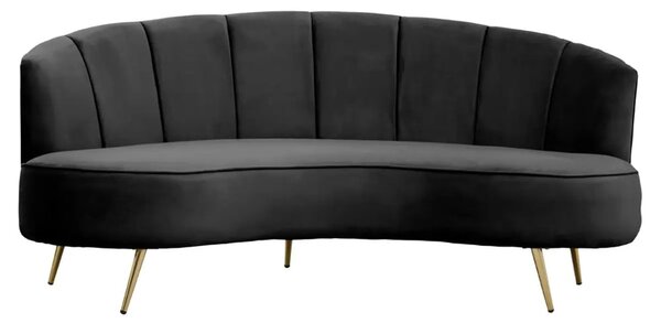 Hockley Velvet 3 Seater Sofa In Black