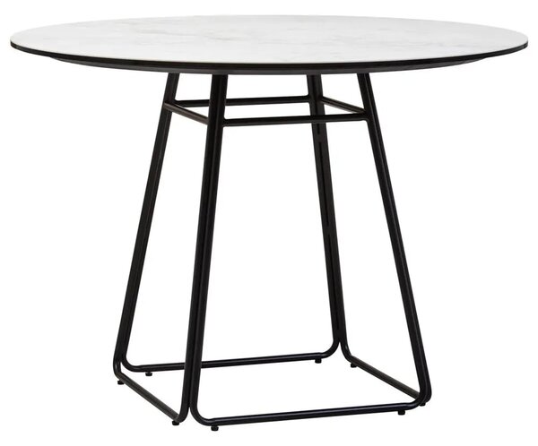 Ithaca Ceramic Top Round Dining Table In Grey And Black