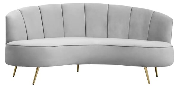 Hockley Velvet 3 Seater Sofa In Grey