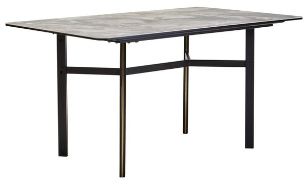 Ithaca Ceramic Top Rectangular Dining Table In Grey And Black