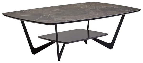 Ithaca Ceramic Top Rectangular Coffee Table In Grey And Black