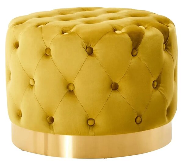 Langston Velvet Stool With Gold Base In Pistachio