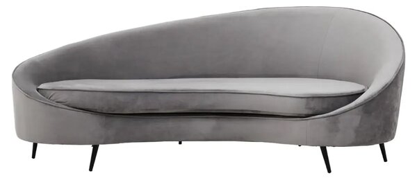Hearne Velvet 3 Seater Sofa In Grey