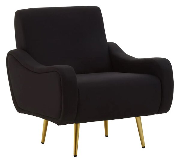 Hyannis Fabric Bedroom Chair With Gold Legs In Black