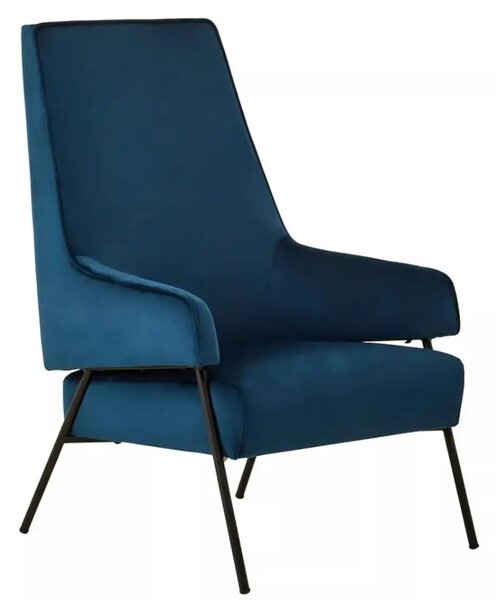Herriman Velvet Bedroom Chair In Blue