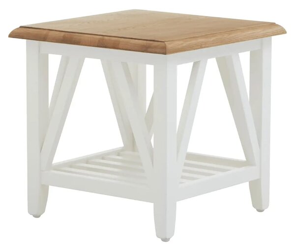 Payson Wooden Side Table In Natural And White
