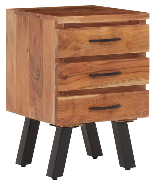 Nashua Wooden Side Table With 3 Drawers In Natural