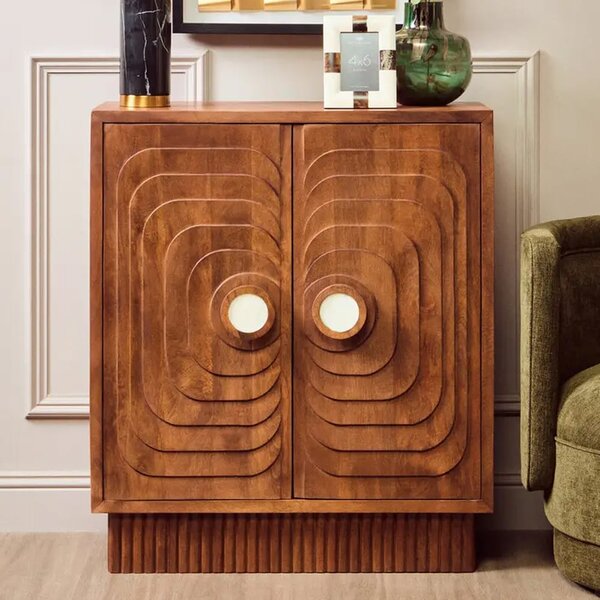 Salisbury Tall Wooden Storage Cabinet With 2 Doors In Walnut
