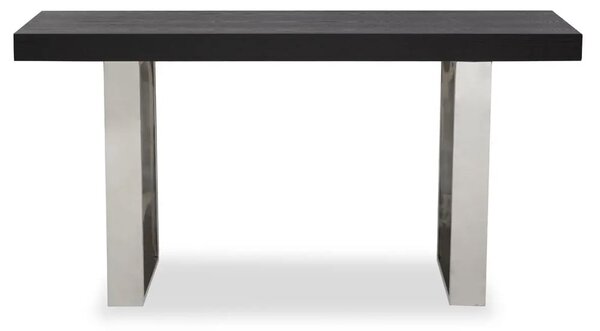 Ulmos Wooden Console Table In With U-Shaped Base In Black
