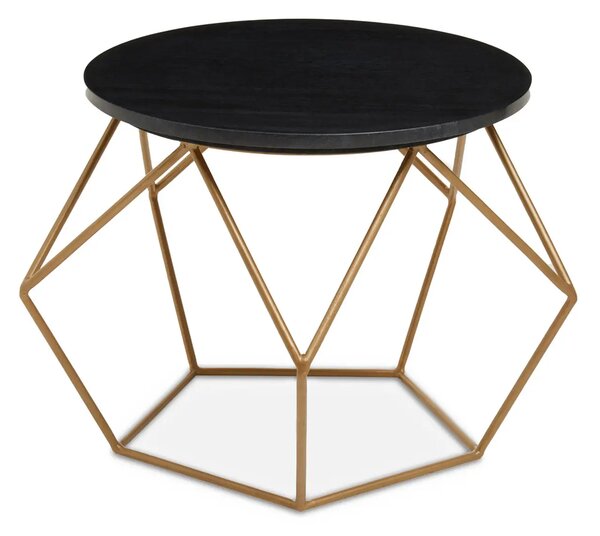 Valrico Black Marble Top Coffee Table With Gold Frame