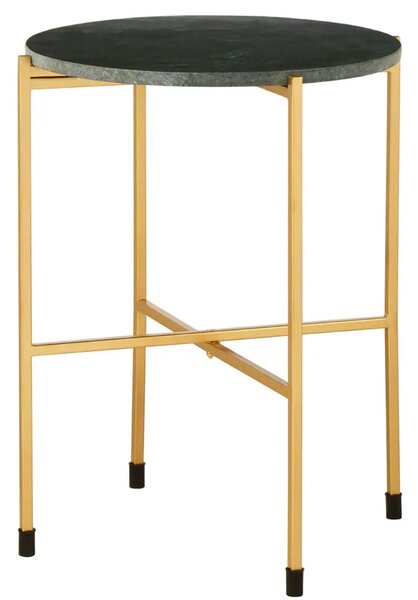 Telluride Green Marble Top Side Table With Gold Legs
